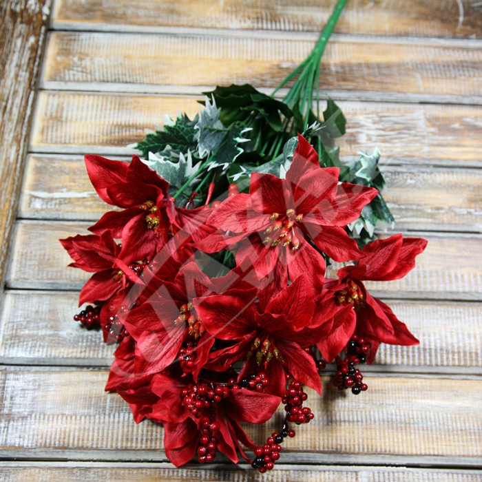 Kytica vianočná ruža x14  JX1574-R